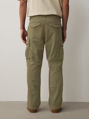 Khaki Green Relaxed Fit Authentic Washed Cotton Rich Cargo Trousers With Stretch - Image 2 of 11