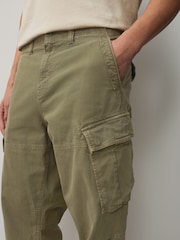 Khaki Green Relaxed Fit Authentic Washed Cotton Rich Cargo Trousers With Stretch - Image 5 of 11