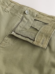 Khaki Green Relaxed Fit Authentic Washed Cotton Rich Cargo Trousers With Stretch - Image 9 of 11