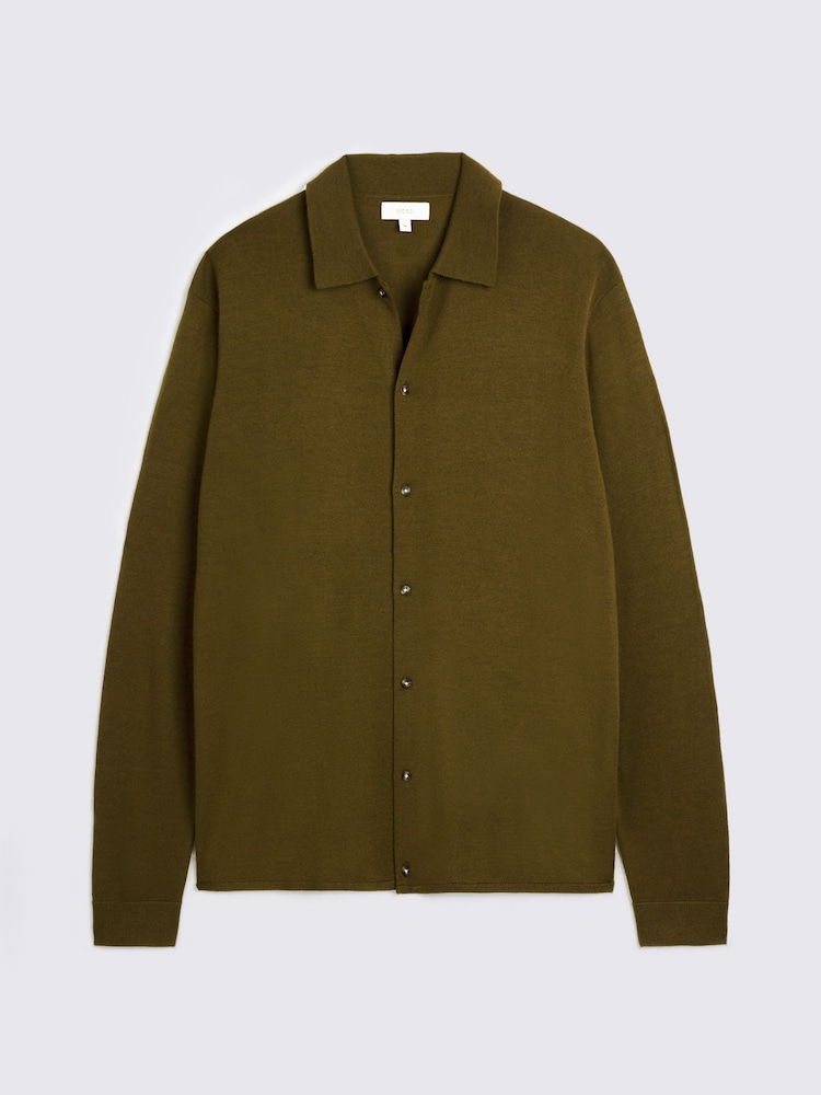 olive - MOSS Merino-Blend Shirt - Bild 4 von 4 olive - MOSS Merino-Blend Shirt - Bild 4 von 4