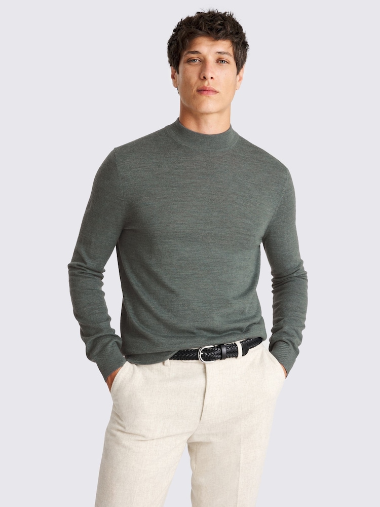 MOSS Blend Mock Neck Jumper - Image 1 of 3 MOSS Blend Mock Neck Jumper - Image 1 of 3