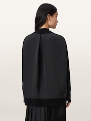 AllSaints Black Bern Panel V-Neck Jumper - Image 2 of 7