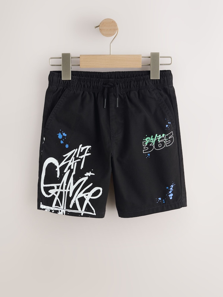 Schwarz mit Print - Shorts (3–16 Jahre) - Bild 1 von 5
