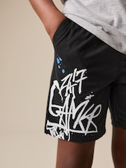 Black Print Regular Fit Shorts (3-16yrs) - Image 6 of 11