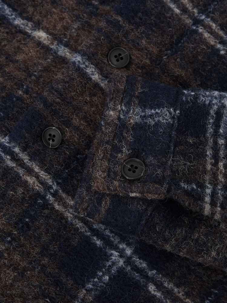 Reiss Navy/Blue/Brown Sam Shirt - Image 5 of 5 Reiss Navy/Blue/Brown Sam Shirt - Image 5 of 5