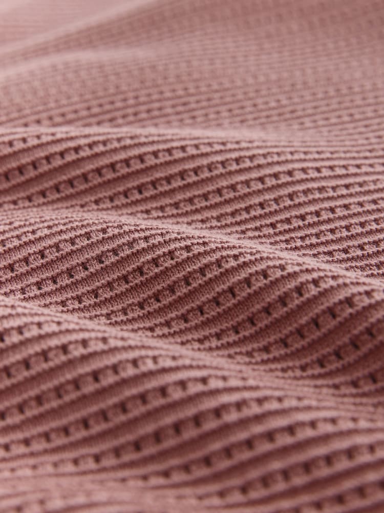 White/Damson Pink Textured Knit Crew Neck T-Shirts 2 Pack - Image 11 of 11