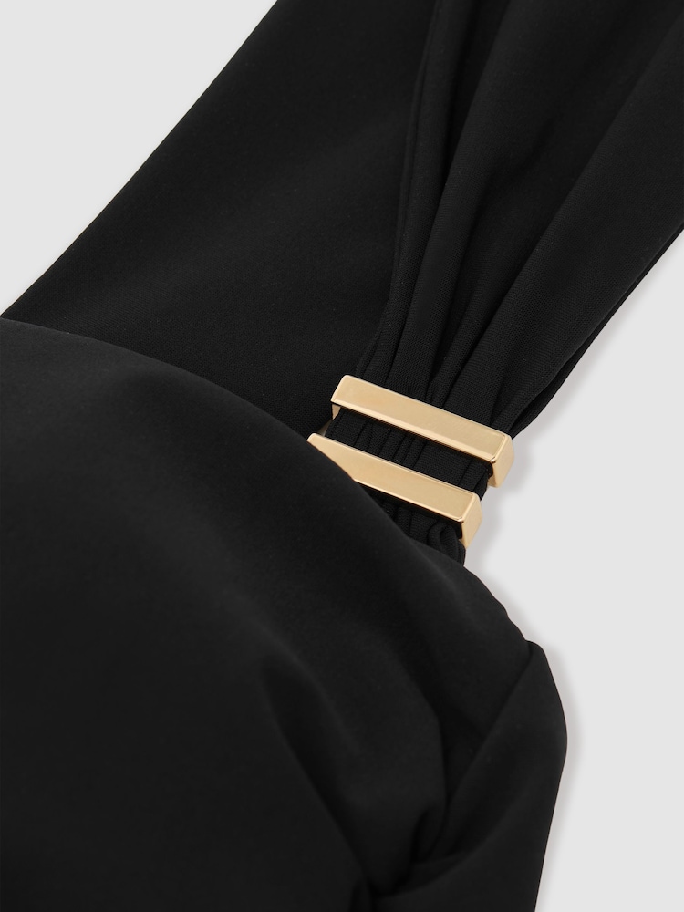 Reiss Black Maisie Twist-Front Ruched Bikini Top - Image 7 of 7 Reiss Black Maisie Twist-Front Ruched Bikini Top - Image 7 of 7