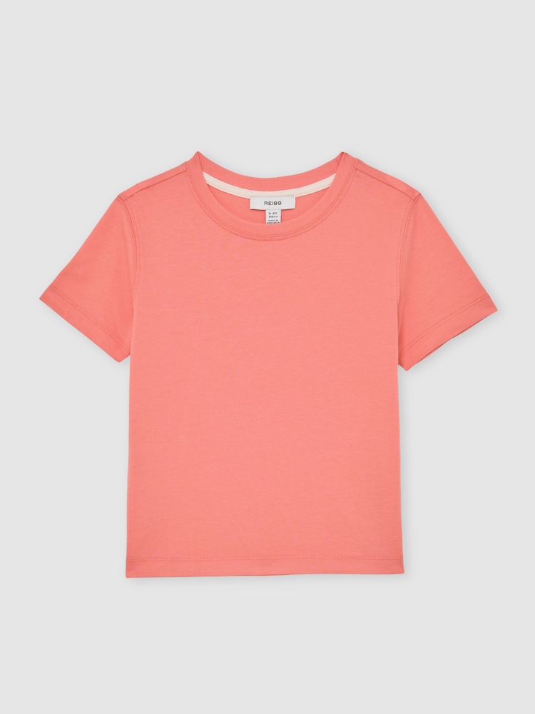 Reiss Peach Belle Cotton Crew-Neck T-Shirt - Image 2 of 4