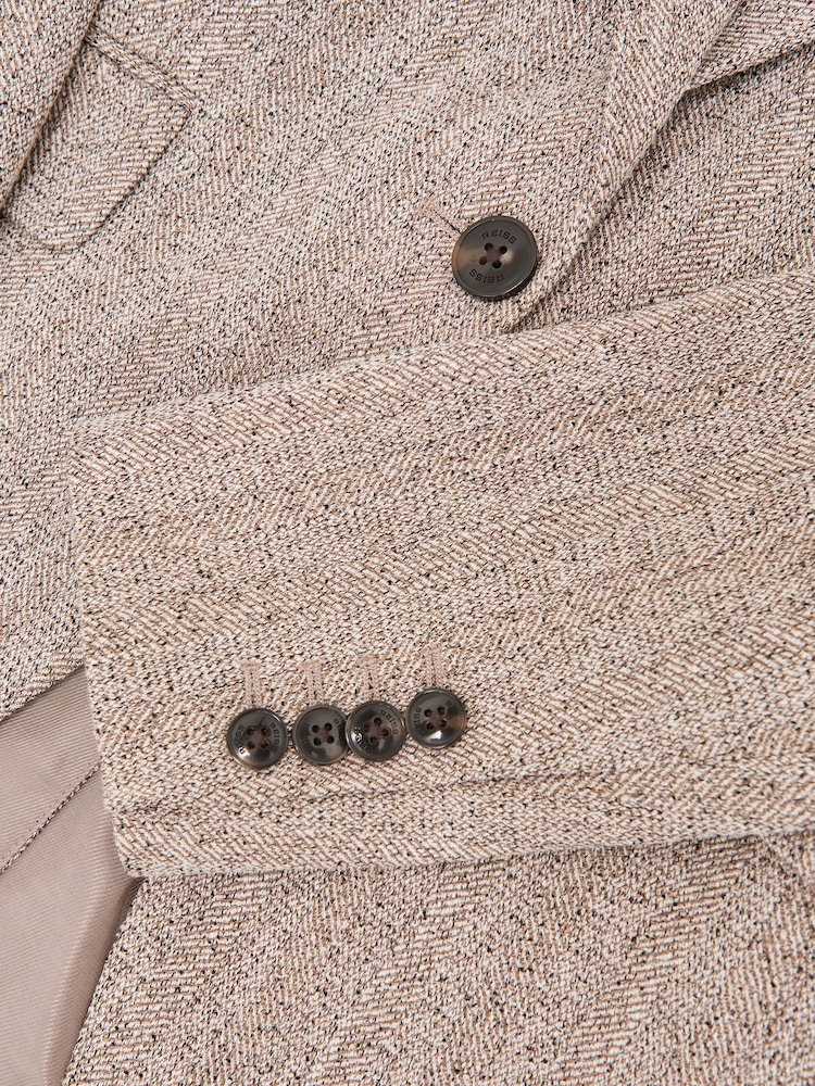 Reiss Grey Isla Single-Breasted Textured Blazer - Image 7 of 7 Reiss Grey Isla Single-Breasted Textured Blazer - Image 7 of 7