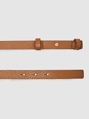Reiss Tan Hayley Leather Square Hinge Belt - Image 3 of 4