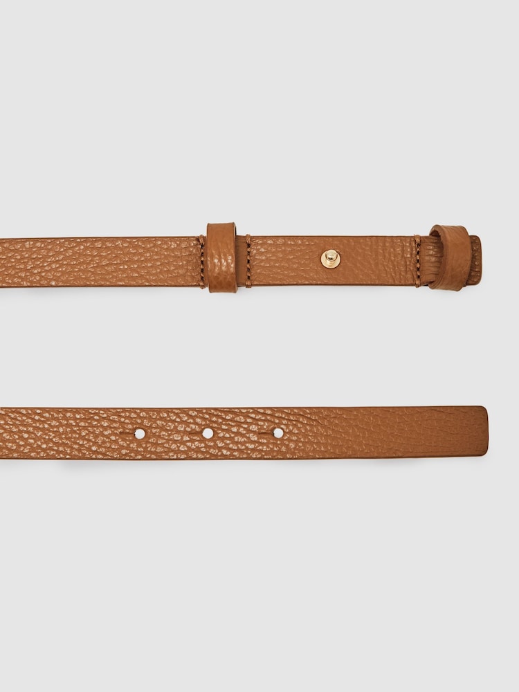 Buy Reiss Tan Hayley Leather Square Hinge Belt from Next USA