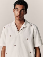Neutral Textured Short Sleeve Shirt - Image 5 of 8