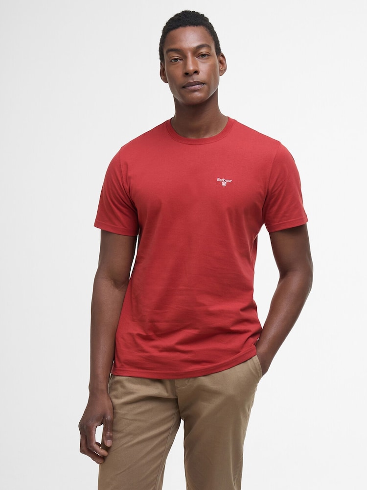 Barbour® Deep Red Mens Sports T-Shirt - Image 1 of 7