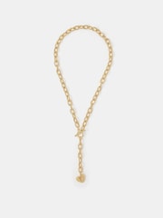 Accessorize Gold 14ct Gold-Plated Heart Pendant Chain Necklace - Image 2 of 3