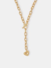 Accessorize Gold 14ct Gold-Plated Heart Pendant Chain Necklace - Image 3 of 3