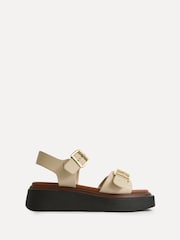 Licht beige - Linzi Preserve Flatform Sandals With Buckle Straps - Afbeelding 2 van 5