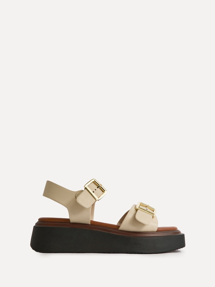 Licht beige - Linzi Preserve Flatform Sandals With Buckle Straps - Afbeelding 2 van 5