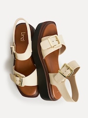Licht beige - Linzi Preserve Flatform Sandals With Buckle Straps - Afbeelding 3 van 5