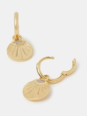 Accessorize Gold Plated 14ct Sun Drop Huggie Hoop Earrings - Image 1 of 1