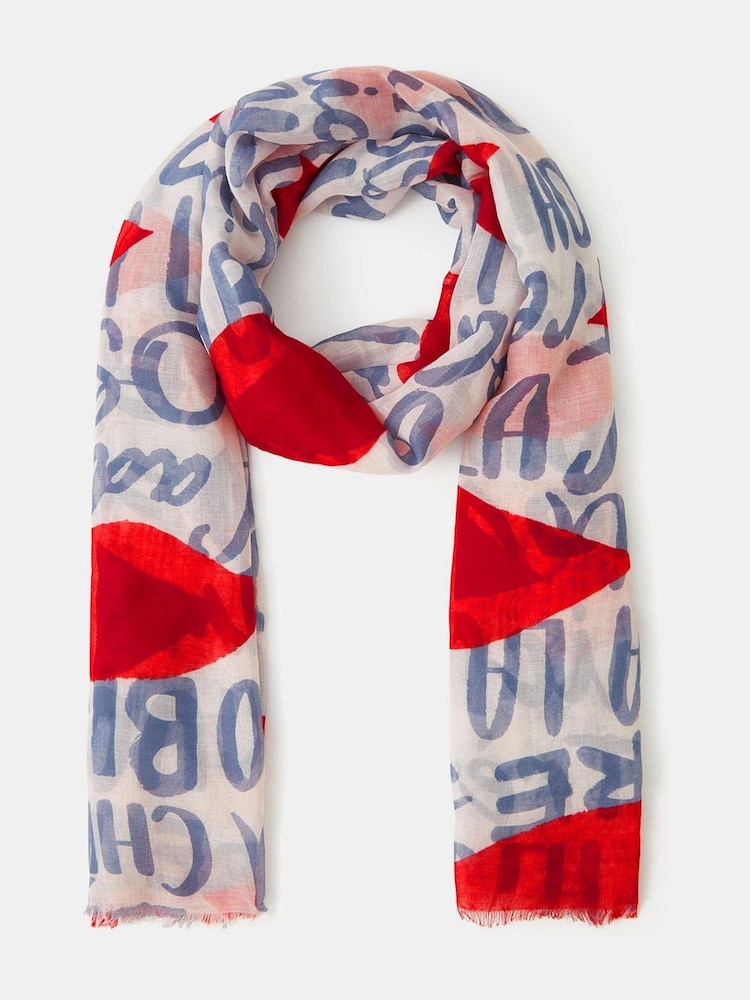 Accessorize Natural Lightweight Lips Print Scarf - Image 1 of 2