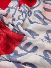Accessorize Natural Lightweight Lips Print Scarf - Image 3 of 3