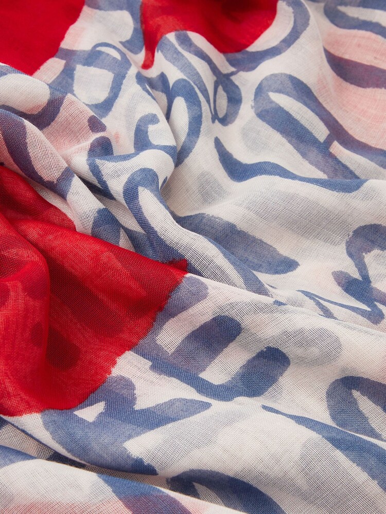 Accessorize Natural Lightweight Lips Print Scarf - Image 3 of 3