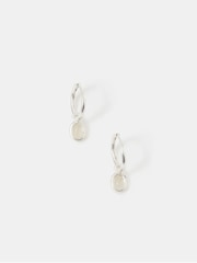 Accessorize Silver Plated Sterling Healing Stone Hoop Earrings - Image 1 of 2