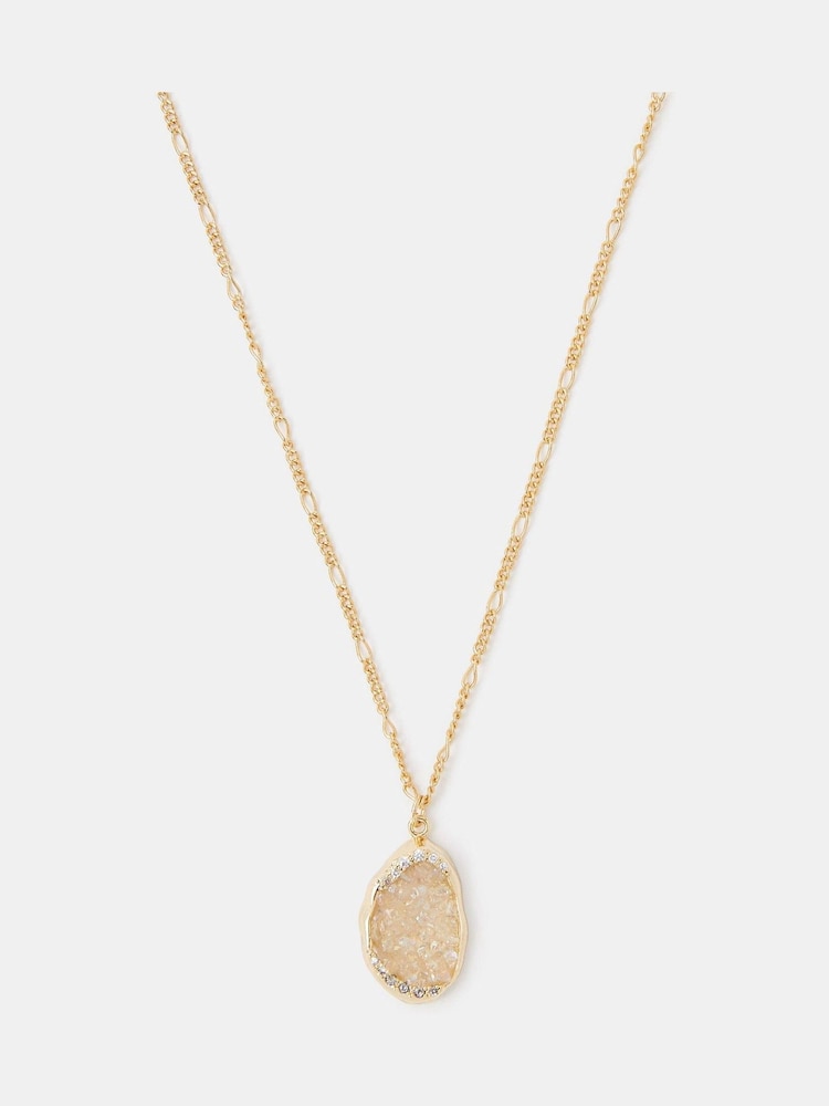Accessorize 14ct Gold Drusy Pendant Necklace - Image 1 of 1