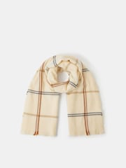 Accessorize Cream Check Print Blanket Scarf - Image 1 of 3