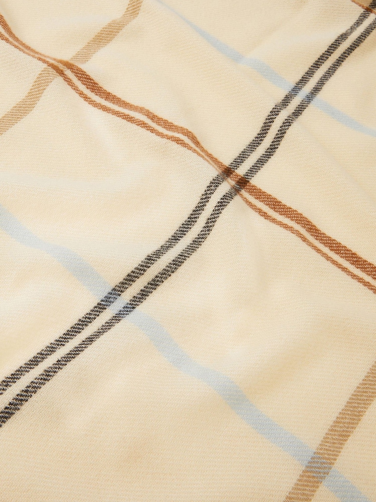 Accessorize Cream Check Print Blanket Scarf - Image 2 of 3