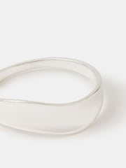 Accessorize 925 Sterling Silver Molten Wave Ring - Image 2 of 2
