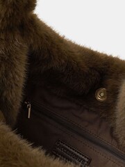 Accessorize Brown Faux Fur Shopper Bag - Image 3 of 4