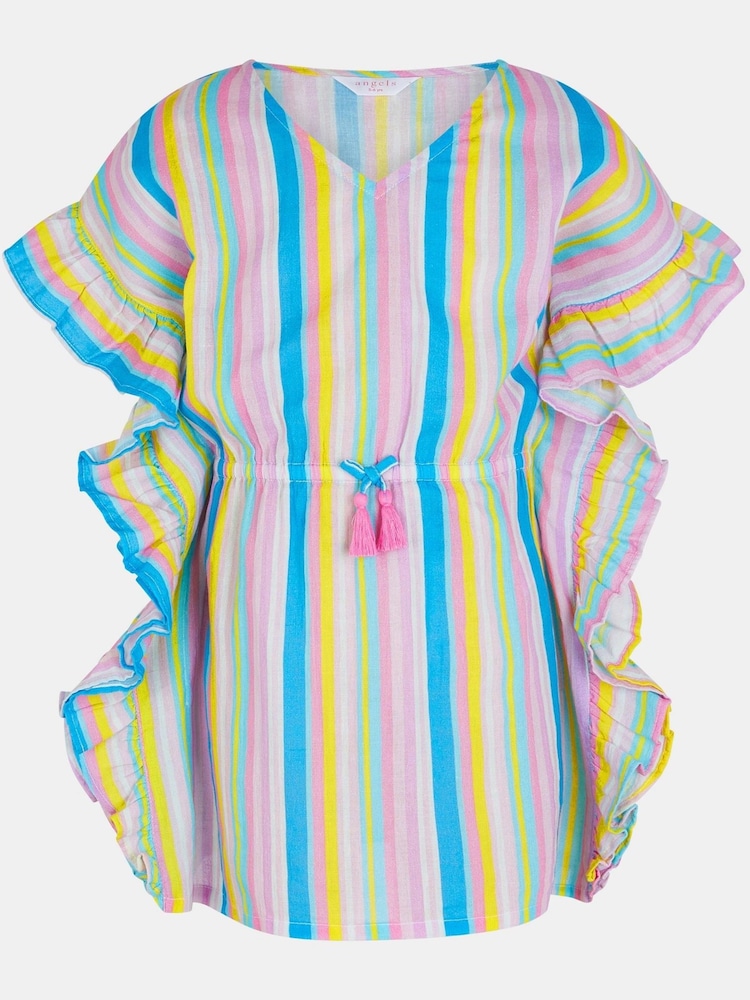 Angels By Accessorize Blue Girls Stripe Print Kaftan - Image 1 of 2