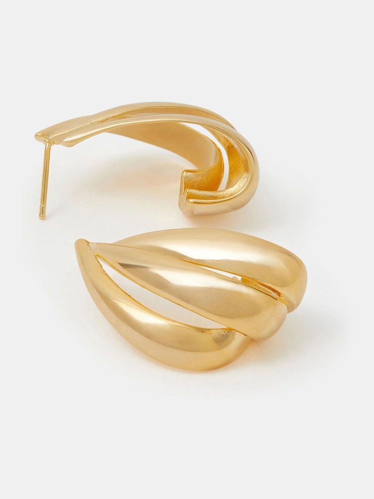 Accessorize Gold 14ct Gold-Plated Triple Hoop Earrings - Image 1 of 1 Accessorize Gold 14ct Gold-Plated Triple Hoop Earrings - Image 1 of 1