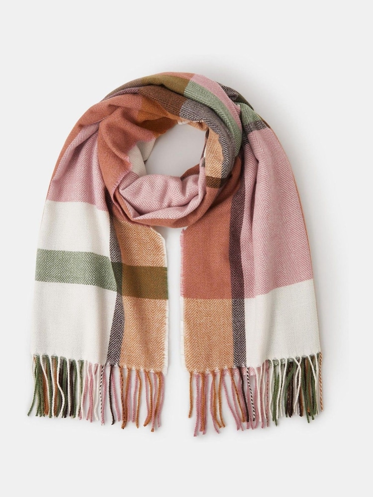 Accessorize Pink Check Print Blanket Scarf - Image 1 of 3