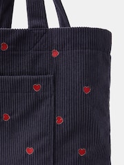 Accessorize Blue Heart Corduroy Shopper Bag - Image 4 of 5