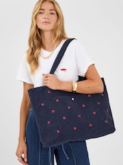 Accessorize Blue Heart Corduroy Shopper Bag - Image 5 of 5