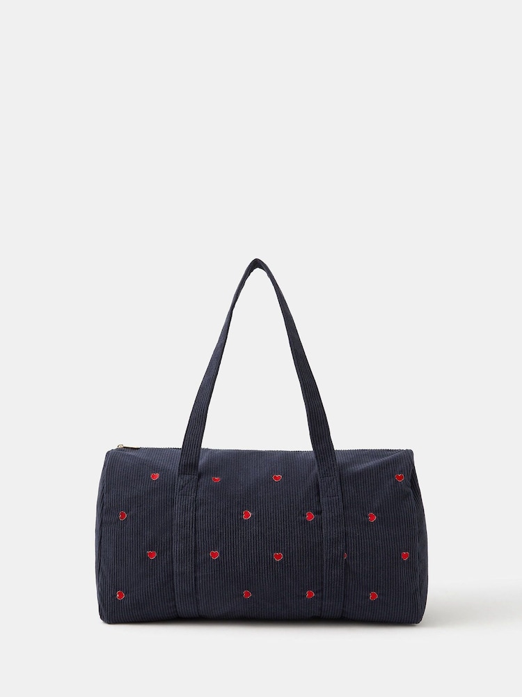 Accessorize Blue Heart Corduroy Duffle Bag - Image 1 of 6