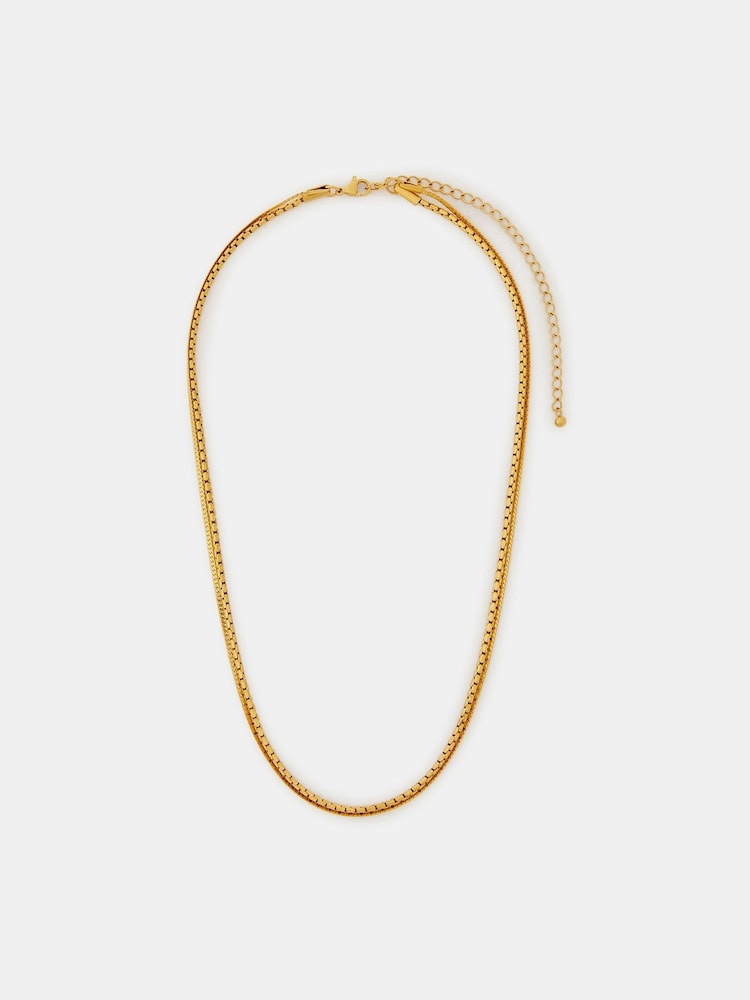 Accessorize Gold Tone Stainless Steel Layered Chain Necklace - Image 1 of 5 Accessorize Gold Tone Stainless Steel Layered Chain Necklace - Image 1 of 5