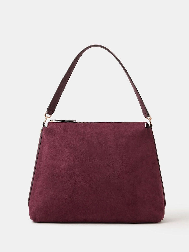 Accessorize Red Large Slouchy Suedette Handbag - Image 1 of 5 Accessorize Red Large Slouchy Suedette Handbag - Image 1 of 5