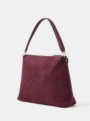 Accessorize Red Large Slouchy Suedette Handbag - Image 2 of 5