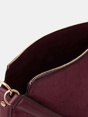 Accessorize Red Large Slouchy Suedette Handbag - Image 3 of 5
