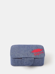 Accessorize Blue Small Paris Denim Jewellery Box - Image 1 of 3