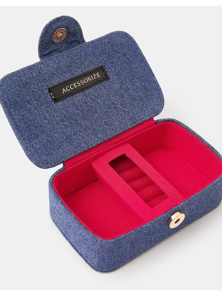 Accessorize Blue Small Paris Denim Jewellery Box - Image 2 of 3