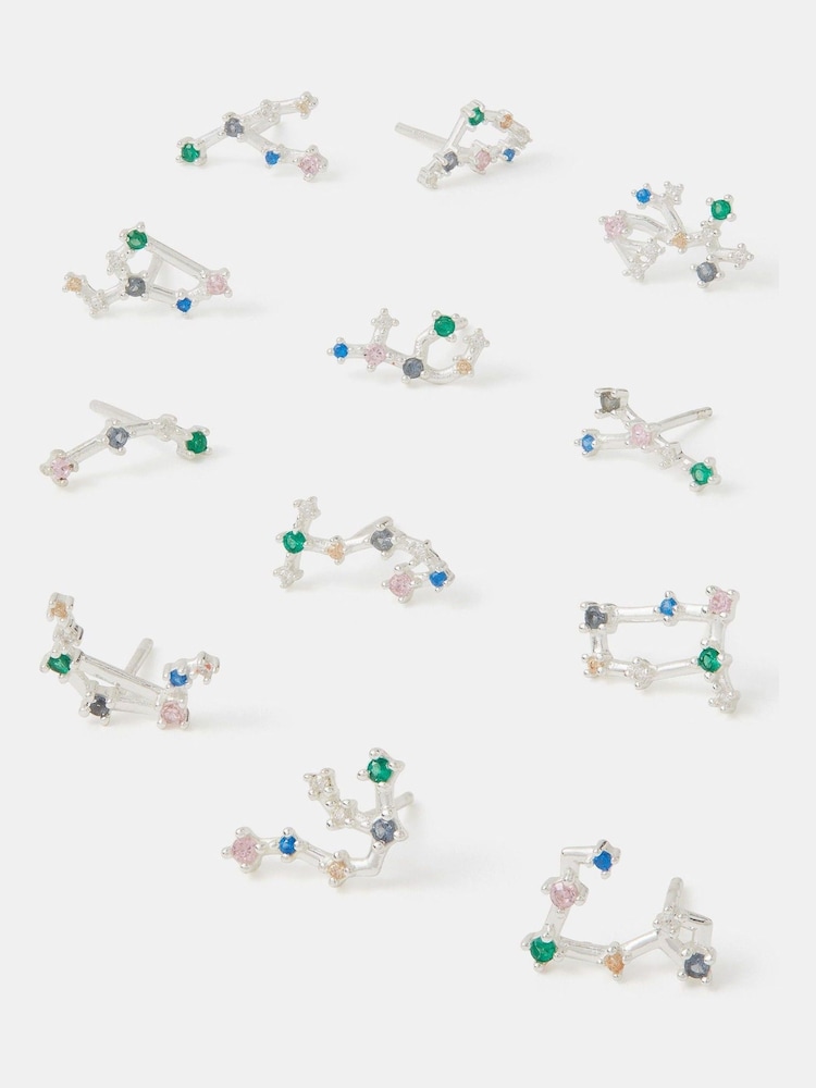Accessorize Silver Plated Sterling Zodiac Constellation Stud Earrings - Image 1 of 3