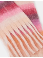 Accessorize Pink Super Fluffy Stripe Scarf - Image 2 of 3