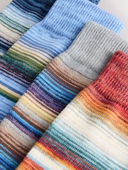 Μπλε/Κόκκινο/Γκρι Ντεγκραντέ Ριγέ - Βαρέων βαρών κάλτσες πακέτο 4 - Εικόνα 6 του 7