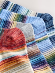 Μπλε/Κόκκινο/Γκρι Ντεγκραντέ Ριγέ - Βαρέων βαρών κάλτσες πακέτο 4 - Εικόνα 7 του 7