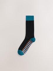Black Checkered 7 Pack Cotton Rich Socks - Image 4 of 10