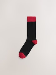 Black Checkered 7 Pack Cotton Rich Socks - Image 7 of 10